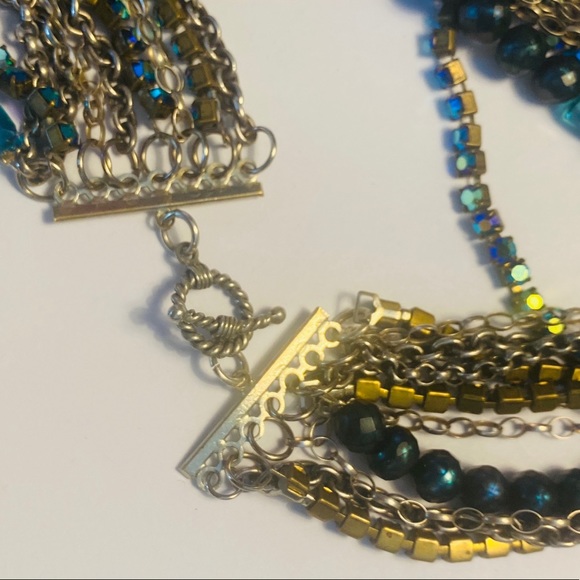 FNA Sterling Silver Multi Strand Crystal Necklace - Picture 10 of 13